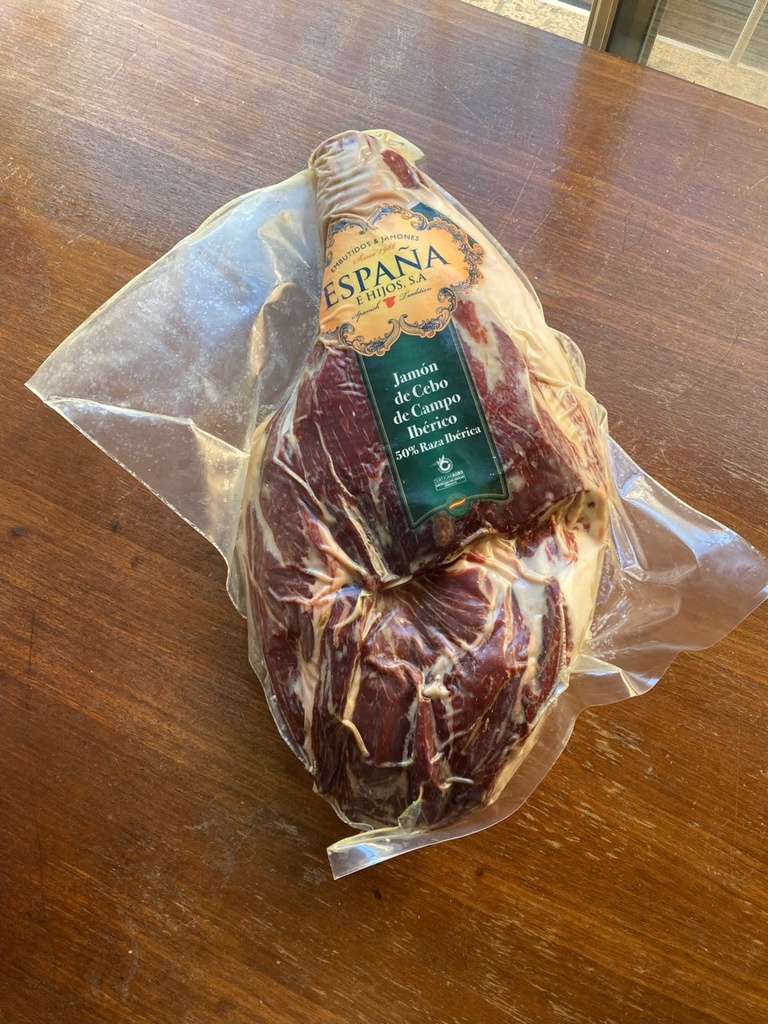 Jamon de Cebo de Campo Iberico 50% 5kg RW approx, Priced per KG Espana (Pre order 2 days)
