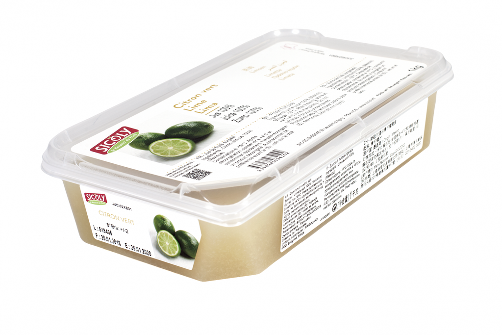 [puree-limeSIC] Lime Puree 1kg Frozen Tub Sicoly
