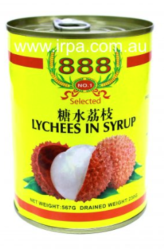 Lychees in Syrup 567g Tin 888