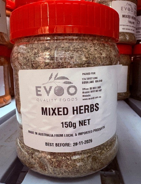 [mixedherb-150] Mixed Herbs Dried 150g Tub Evoo QF