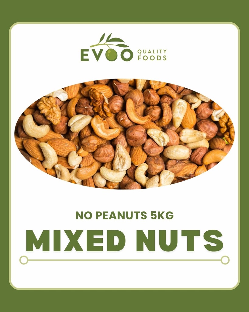Mixed Nuts Raw Premium 5kg Bag (No Peanuts) Evoo QF