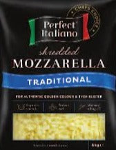 [mozz-shredPI12] Mozzarella Shredded 2 x 6kg (12kg) CARTON Perfect Italiano