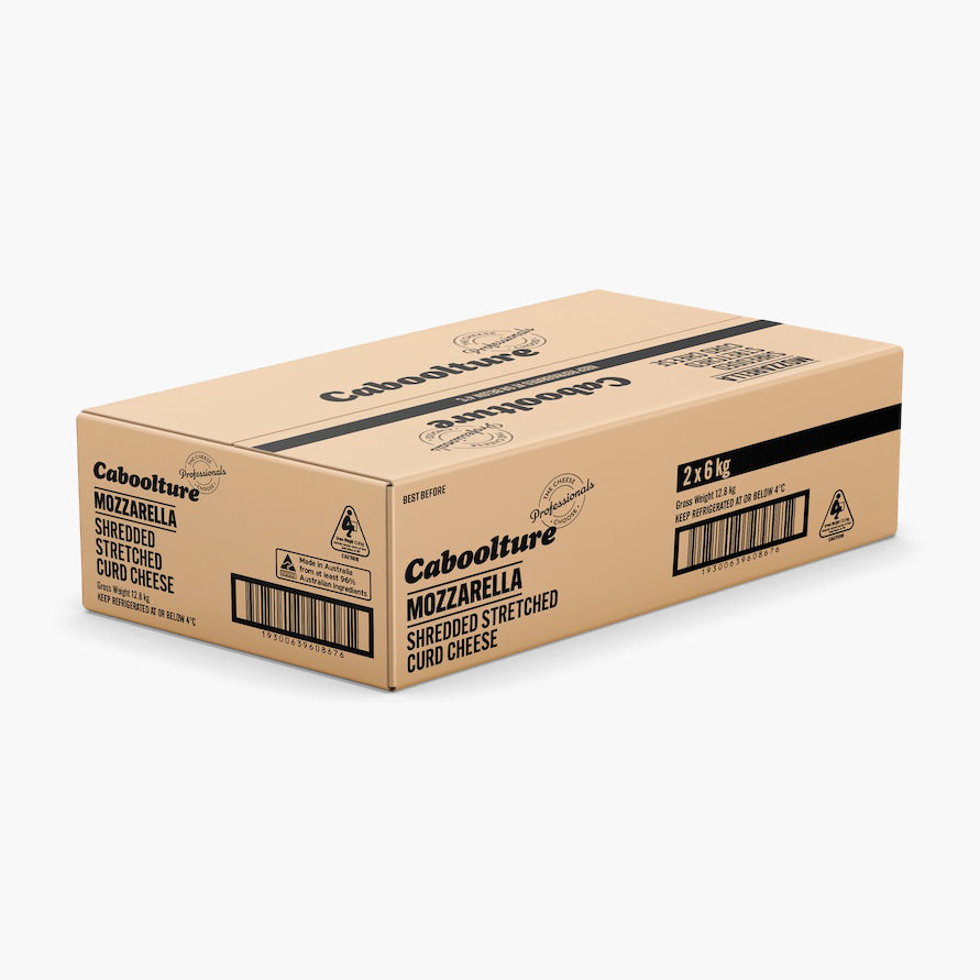 [mozz-shredC6kg] Mozzarella Shredded 2 x 6kg Carton Caboolture