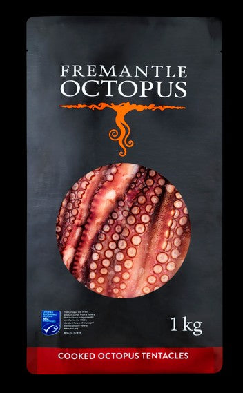 [octopus-tentaclesCook] Octopus Tentacles Large COOKED 5 x 1kg Carton Frozen Fremantle Octopus
