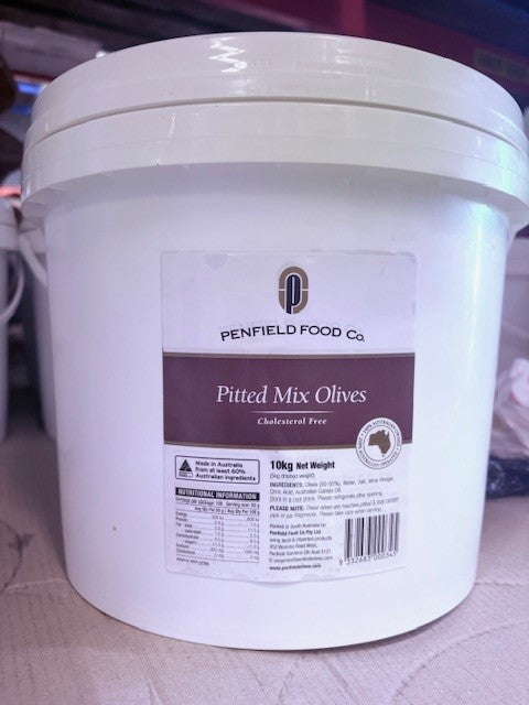 Olives Pitted Mix 10kg Tub Penfields