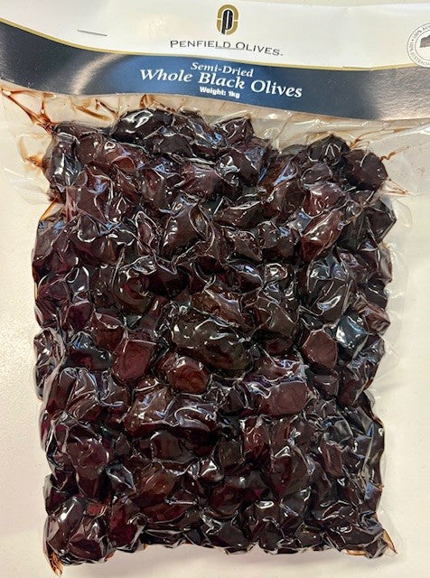 [olive-semidried1kg] Olives Semi-Dried WHOLE Black 1kg Penfield Olives
