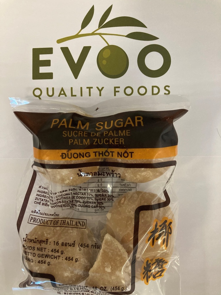 [sugar-palmC] Palm Sugar Discs Light (8 Discs) 454g Bag Duong Thot Not