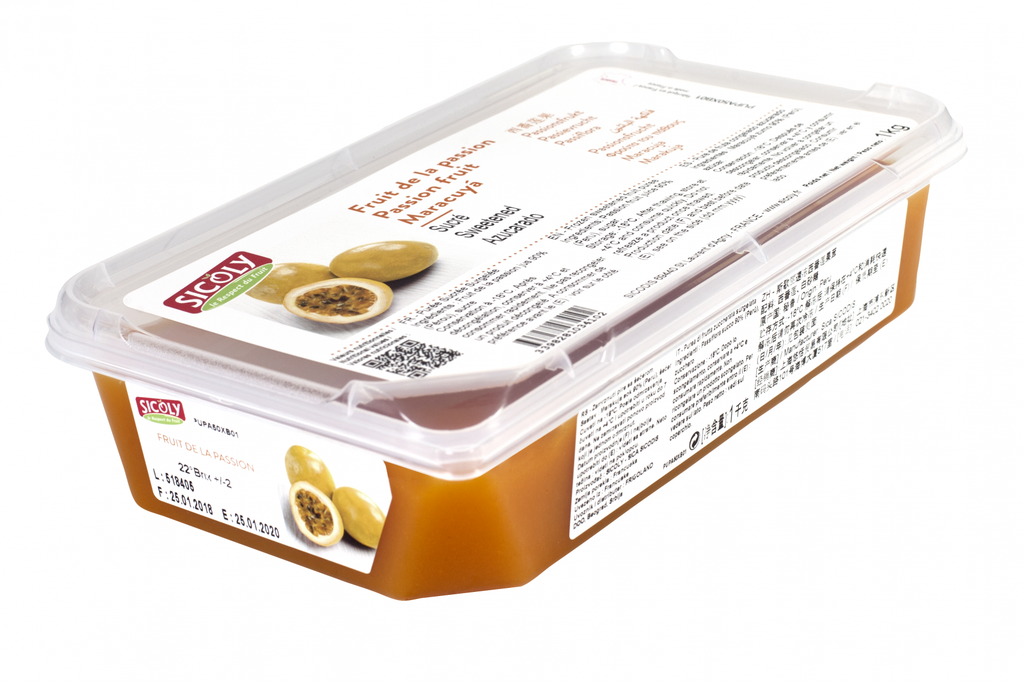 [puree-passSIC] Passionfruit Puree Seedless Sweetened 1kg Frozen Tub Sicoly
