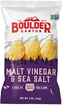 [crisps-BCM] Potato Chips Malt Vinegar & Sea Salt 142g x 12 CARTON ONLY Boulder Canyon (Pre Order 3 Days)