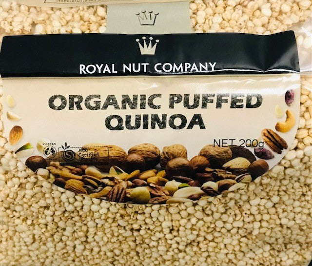 Puffed Quinoa Organic 200g Bag Royal Nut Company