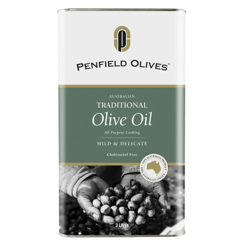 [oil-pureolive3L] Pure Olive Oil Traditional Australian 3L Tin Penfield Olives