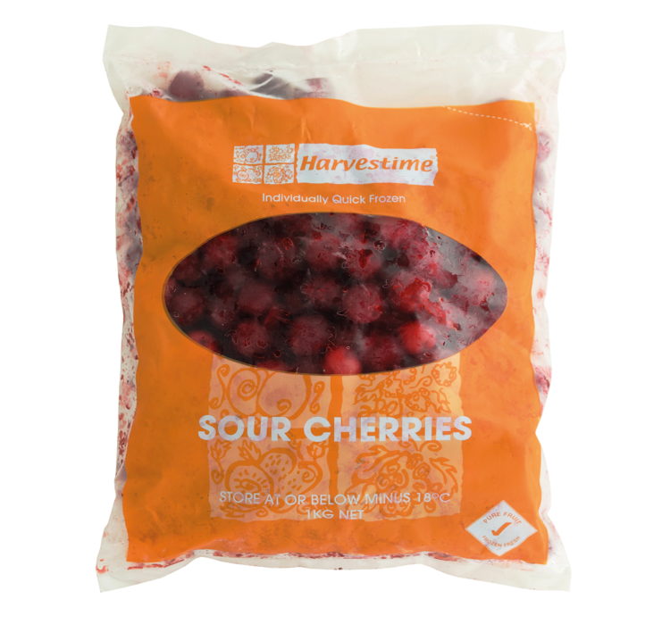 Red Sour Pitted Cherries Frozen 1kg Bag Harvestime