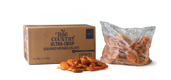 [wedges-UCS] Seasoned Wedges ULTRA CRISP 6 x 2kg CARTON ONLY Frozen Big Country