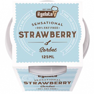 [iceC-Straw125] Sensational Strawberry Vegan Sorbet 12 x 125ml Carton Il Gelato (Pre Order)