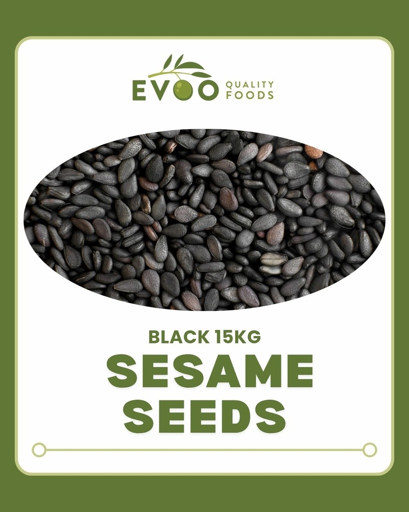 Sesame Seeds Black 15kg Bag EVOO QF (Pre Order 2 Days)
