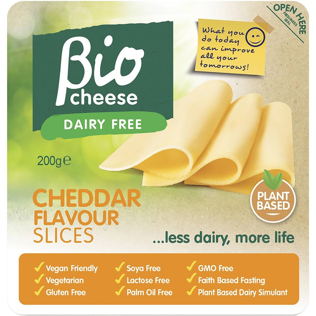 [ched-vegan] Sliced Vegan Cheddar Dairy Free 200 gm Bio Cheese