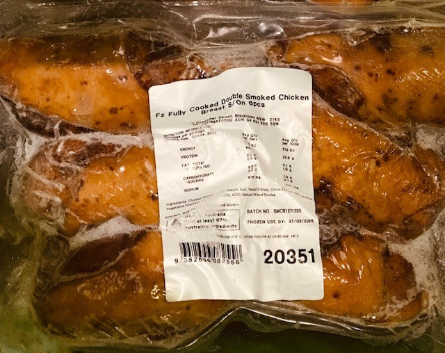 Smoked Chicken Breast S/On FULLY COOKED 8kg RW approx, Priced per Kg CARTON ONLY Frozen Melco (20351)