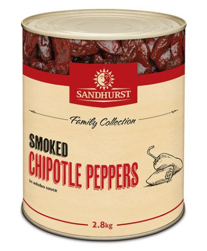 [peppers-chipA9] Smoked Chipotle Peppers in Adobo Sauce 2.8kg Tin Sandhurst