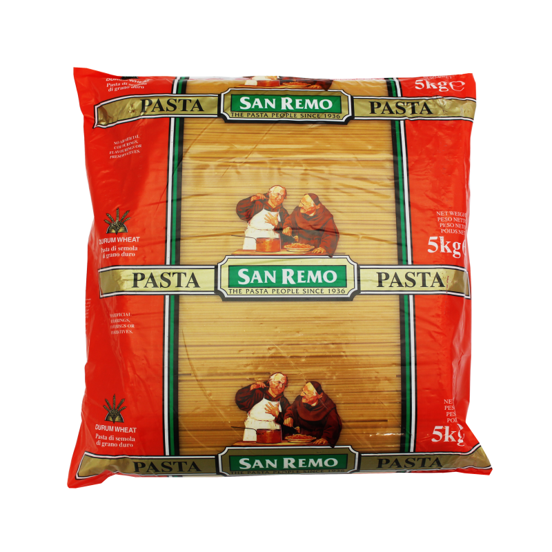 [pasta-Spag5] Spaghetti Pasta Dried 5kg Bag San Remo (#5)