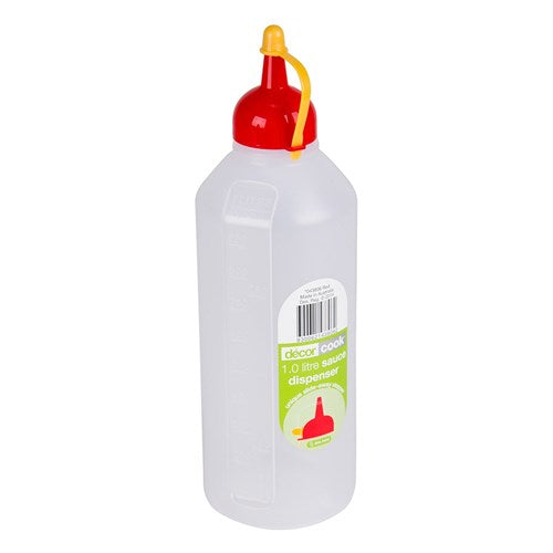 Squeeze Sauce Btl Clr Plastic 1lt x 6/CARTON ONLY Decor