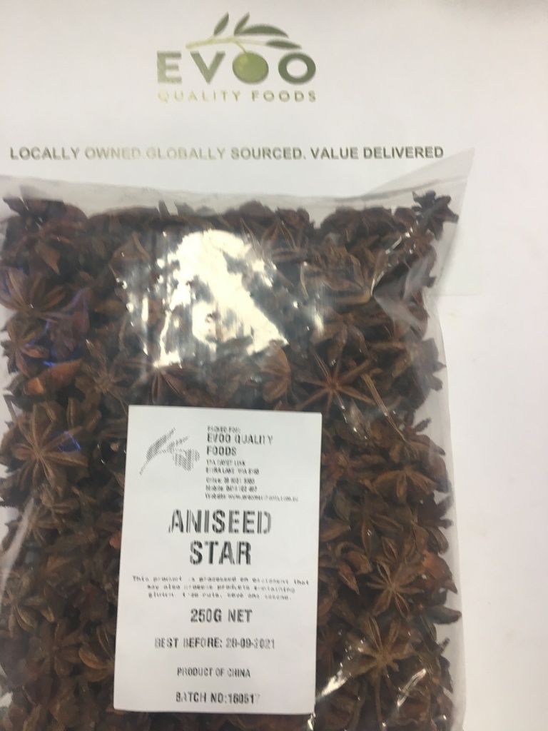 [star-anise500g] Star Anise Whole 500g Bag EVOO