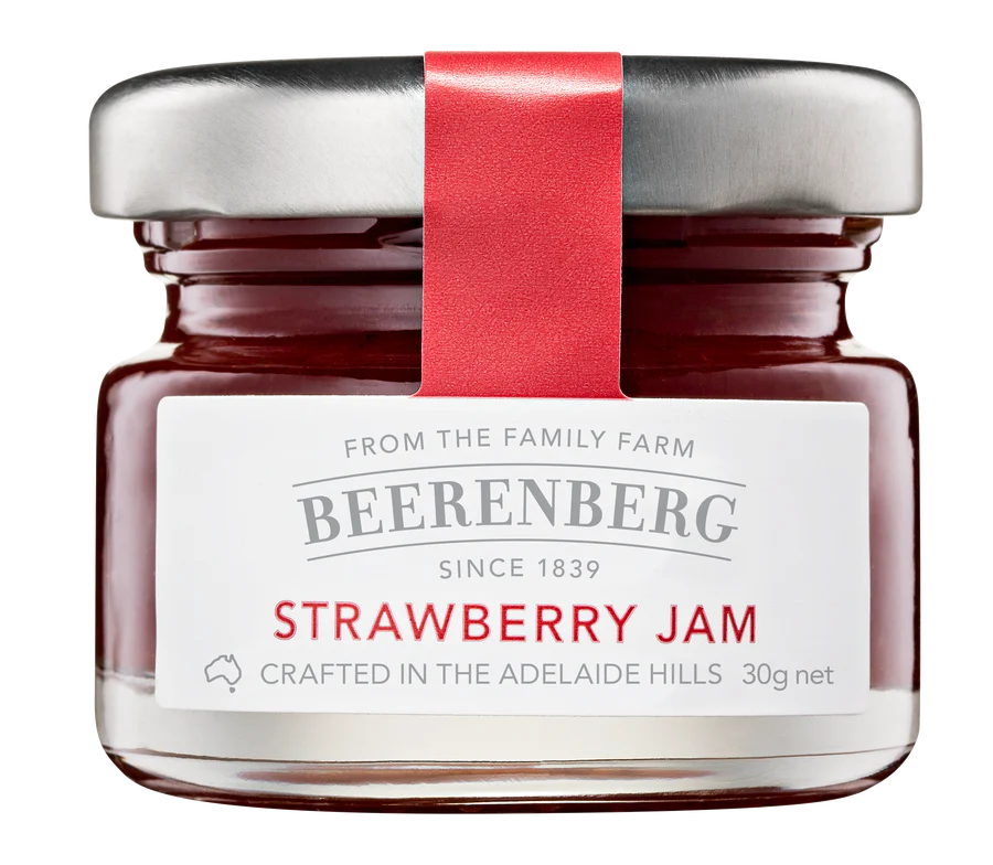 [jam-SJ30] Strawberry Jam 30g x 60 Carton Glass Jars Beerenberg
