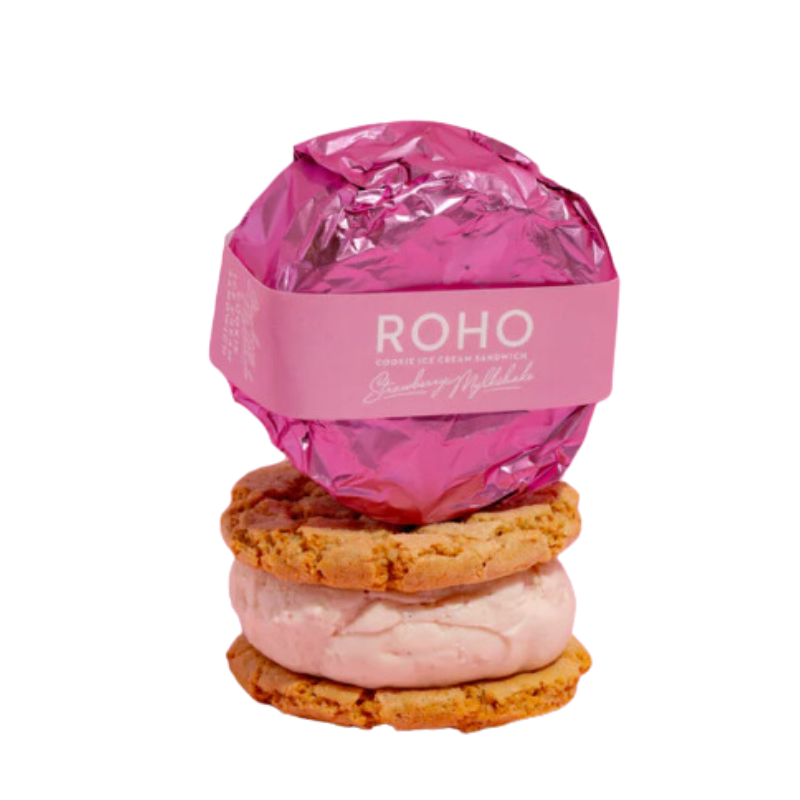 [strawberry-roho] Strawberry Mylkshake GF & DF Icecream Sandwich 175g x 64pcs Carton Frozen Roho (Pre order 5 days)