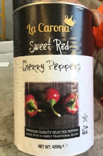 [cherry-pepper4200g] Sweet Red Cherry Peppers (30-35mm) A12 Tin La Carona (D)