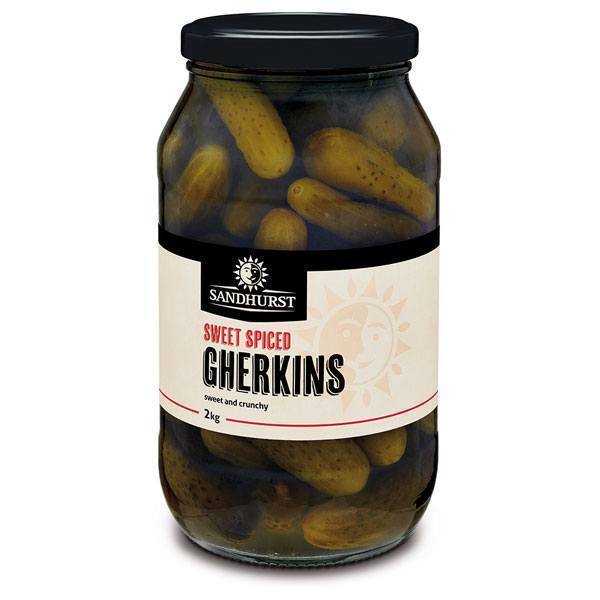 [gherkins-spiced] Sweet Spiced Gherkins 2kg Jar Sandhurst