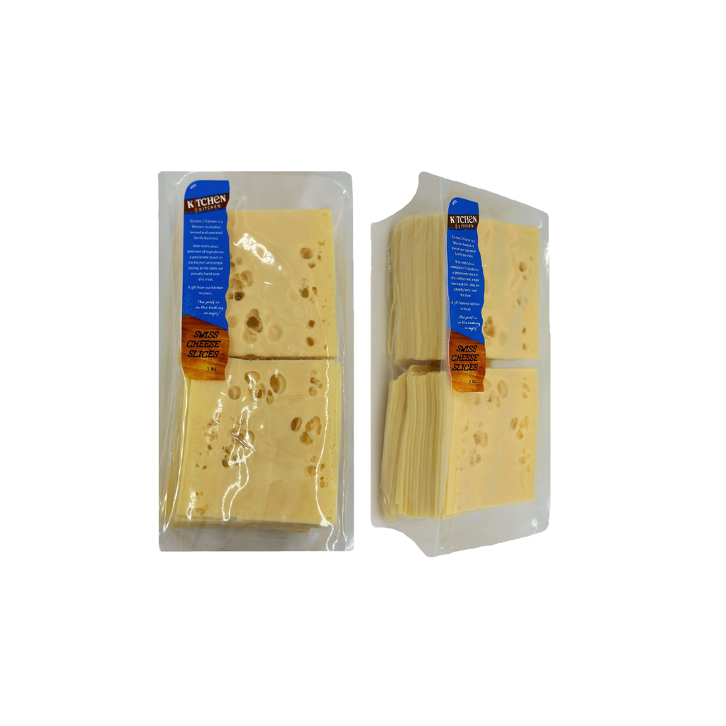 Swiss Cheese Slices 16 x 1kg CARTON ONLY K2K