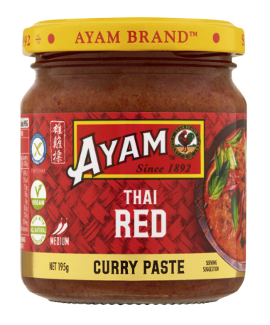 [thaired-195gAyam] Thai Red Curry Paste 195g Jar AYAM