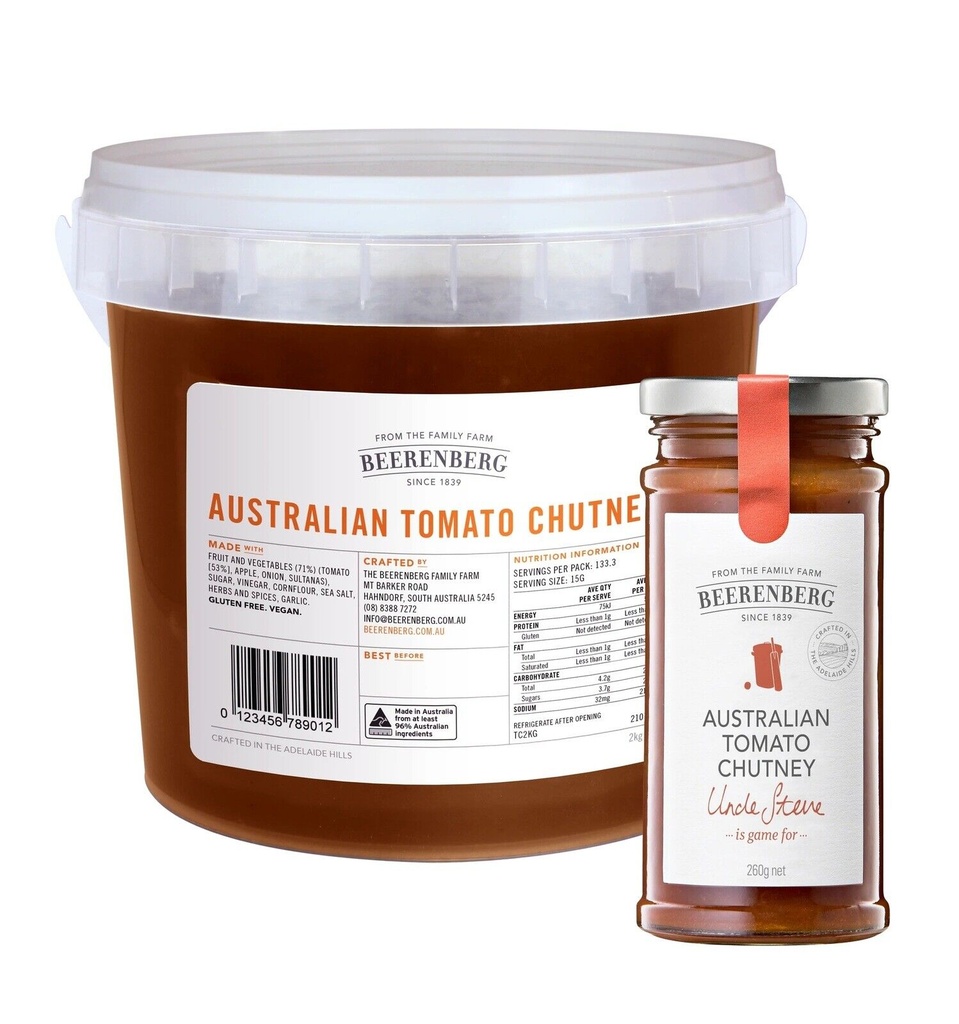[chutney-tom] Tomato Chutney 2kg Tub Beerenberg