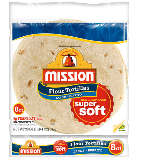 [tortilla-12] Tortillas Flour 12" (12pc x 6pkts) Carton Mission (Code 1399)