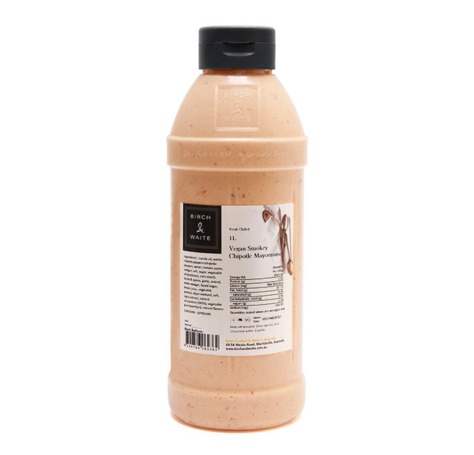 [mayo-SmChipVeg] Mayonnaise PLANT BASED Smokey Chipotle 1L Birch & Waite