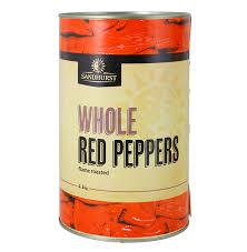 [peppers-FRWSH] WHOLE Red Peppers Fire Roasted A12 Sandhurst