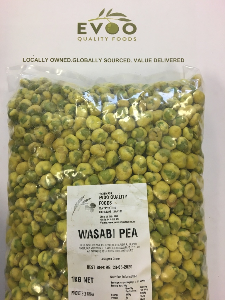 [wasabi-peas] Wasabi Peas Green 1kg Bag Evoo QF (D)