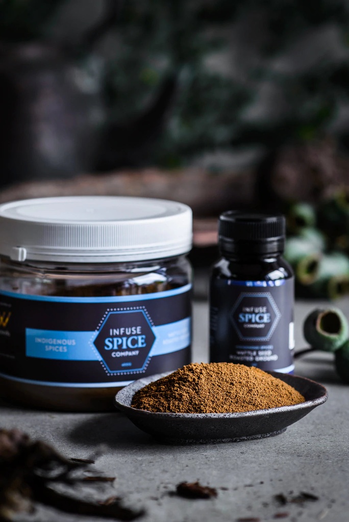 Wattleseed Ground Roasted (Blue Tub) 400g Tub (Pre Order 2 Days) Infuse Spice Company