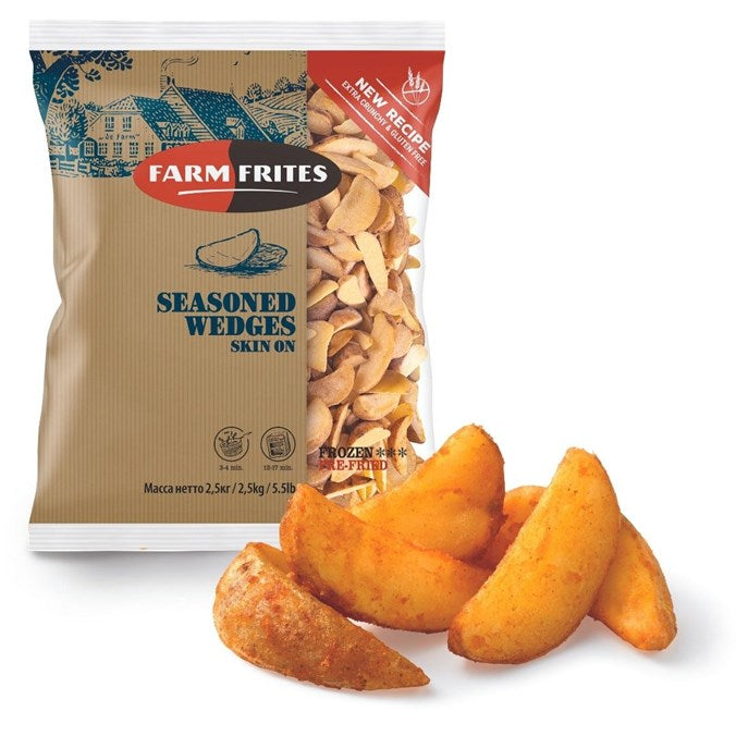 [wedges-jumbo] Wedges Seasoned 10kg (4 x 2.5kg) Carton Farm Frites
