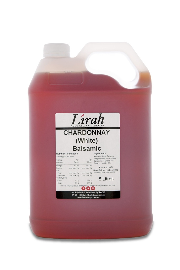 [Lirah-WhiteBal5L] White Balsamic Vinegar 5lt Lirah