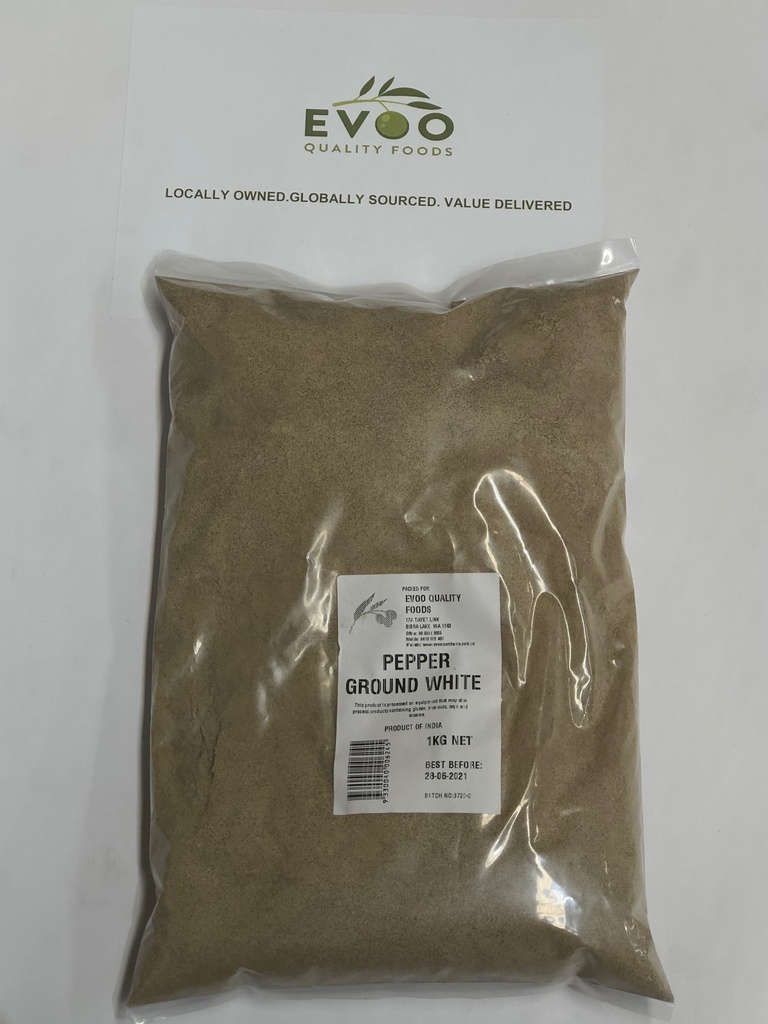 White Pepper Ground (Premix) 1kg Bag