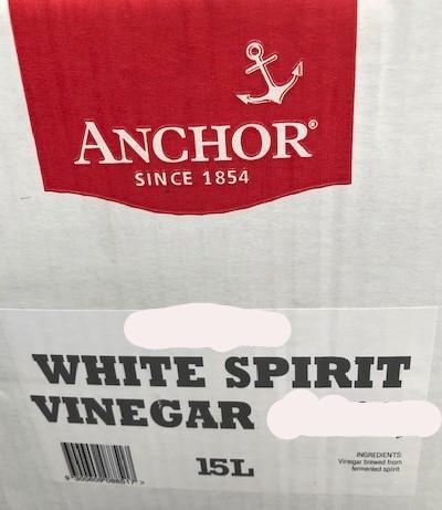 [vinegar-WS4%] White Spirit Vinegar 4% (08848) 15lt BIB Anchor (Gluten Free) (Pre Order 3days)