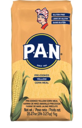 [flour-cornyellow] Yellow Cornmeal Flour (Pre Cooked) Gluten Free 10 x 1kg Carton Pan